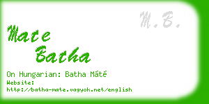 mate batha business card