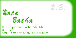 mate batha business card